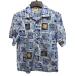 * ограниченный товар * USA[HOFFMAN FABRICS] ткань сделано в Японии Hawaiian Icon рисунок [ONE AND HALF оригинал ] гавайская рубашка [ голубой ] синий мужская мода 