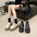  двойной ремень имеется толщина низ Loafer PU стежок ga- Lee casual одноцветный обувь женщина . обувь модный рекомендация женский стиль Trend популярный маленький pra 