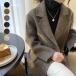  tailored jacket женский осень-зима пальто внешний офис casual чёрный длинный рукав красивый . проверка одноцветный 
