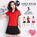  Golf одежда верх и низ в комплекте Golf One-piece рубашка женский A линия надеты .. лето ko-te вентиляция . пот короткий рукав красивый .40 плата 50 плата осень ko-te