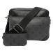  Louis * Vuitton LOUIS VUITTON Trio *mesenja-M69443 черный / серый монограмма Eclipse Rebirth / кожа мужской б/у 