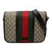  Gucci GUCCI GG плюс Sherry линия сумка "почтальонка" 211130 Brown покрытие парусина / кожа сумка "почтальонка" б/у 