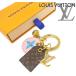 [ очень красивый товар почти не использовался ] Louis Vuitton biju-sakfe салфетка кольцо для ключей брелок для ключа монограмма Gold розовый с ящиком серийный иметь 