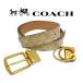 [ не использовался товар очень красивый товар ] Coach COACH ремень замена пряжка имеется signature Brown Gold кожа 107~117cm #42 разрезной возможно 