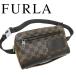 [ бесплатная доставка очень красивый товар ] Furla FURLA сумка "body" поясная сумка сумка Mini .. рисунок проверка кожа черный чёрный Brown мужской женский 