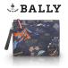[ не использовался очень красивый товар ] Bally BALLY рука с ремешком . ручная сумочка сцепление сумка мульти- кейс сумка Logo рисунок нейлон кожа темно-синий 