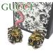 [ очень красивый товар почти не использовался ] Gucci GUCCI серьги зажим модель лев head metal античный Gold жемчуг женский с ящиком 