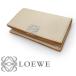 [ не использовался очень красивый товар ] Loewe LOEWE дыра грамм складывающийся пополам футляр для визитных карточек футляр для карточек чехол для пропуска крюк тип мелкие вещи кожа натуральная кожа слоновая кость бежевый 