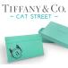 * не использовался очень красивый товар кошка Street * Tiffany TIFFANY&Co. футляр для карточек чехол для пропуска чехол для проездного билета кожа натуральная кожа голубой зеленый с ящиком 