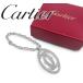[ не использовался очень красивый товар ] Cartier Cartier брелок для ключа кольцо для ключей Logo очарование ремешок Must линия серебряный мужской женский с ящиком 