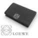 [ не использовался очень красивый товар ] Loewe LOEWE дыра грамм крюк тип складывающийся пополам футляр для визитных карточек футляр для карточек чехол для пропуска кожа натуральная кожа черный мужской женский 