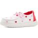 Hey Dude Kids Wendy Embroidered Hearts (Toddler) Kids * Junior Loafers White/Mu