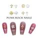 10 штук входит Nailparts punk Gold серебряный детали заклепки ногти сопутствующие товары искусство детали декоративный элемент материалы золотой серебряный Cross лилия flair 