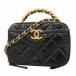 [6ie7330] Chanel косметичка matelasse цепь плечо машина fs gold черный золотистый, цвет шампанского металлические принадлежности 2way сумка 