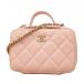 [6fc4616] Chanel косметичка matelasse цепь плечо овчина розовый золотистый, цвет шампанского металлические принадлежности 2way сумка 
