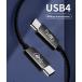 USB4 �P�[�u�� USB-C to USB-C 1m Thunderbolt3 4K�f���o�� 40Gbps�M�K�����f�[�^�]�� 100W PD type-c �^�C�vC