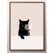  искусство постер модный картина интерьер 12511 вино . кошка чёрный кошка A3 размер Северная Европа иллюстрации коврик бумага управление ID: