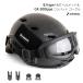 SHENKELshenkeruFAST helmet BJtype 4 point type .. cord & GX-500type combat goggle BK black set airsoft 