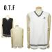 O.T.F Golf мужской лучший стрейч легкий скорость . Logo вышивка ja карта тканый Logo ребристый V шея вязаный o- чай ef1351-13031 2025 весна лето 