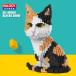  блок Mini кошка три шерсть кошка животное 3D игрушка хобби симпатичный настоящий мозаика 