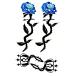  голубой блокировка Kaiser тату-наклейка синий роза костюмированная игра стикер tekali нет легко брать . вне .. костюм komike