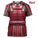  samurai футболка мужской короткий рукав Sengoku .. доспехи 3D принт красный Samurai подлинный рисовое поле .... прямой . костюмированная игра красный 