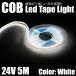 24V LED �e�[�v���C�g �z���C�g �� 5m �ʔ��� �ɔ� 2mm COB �ėp �ؒf�\ �_�� �h�� ���� �D�� �g���b�N �g���[���[/149-3