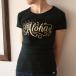  хула футболка -AlohaPride ALOHA гибискус Gold черный шелк принт женский tsht-alohahibiscus[1 листов до почтовая доставка возможно ]