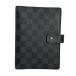  Louis Vuitton обложка для записной книжки R20242 Agenda MM Damier *gla Fit органайзер покрытие LOUIS VUITTON черный × серый б/у 