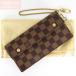  качество iko-[ Louis Vuitton ] LOUIS VUITTON Damier porutofoiyu*akoru Dion N60002 TH1025 цепь имеется длинный кошелек б/у 