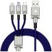 Type c/Micro usb/ lightning [Transvel]3in1 charge cable sudden speed charge high speed data transfer correspondence free shipping 