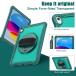  iPad / iPad / no. 10 поколение / iPad (A16) / плечо с ремешком . кейс / ударопрочный / G крюк тип рука ремешок / зеленый 