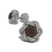  цветок узел резина запонки (Knot Cuff Links кафф links Raver запонки запонки кнопка ) жемчуг серый × French шоколад 