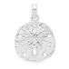 14k White Gold Nautical Charm Pendant, Sand Dollar, High Polish