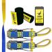 Gibbon Slacklines Flowline with treewear, Yellow/Blue, 82ft (74 ft line + 8