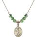Bonyak Jewelry 18 Inch Hamilton Gold Plated Necklace w/ 6mm Green August Bi