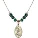 Bonyak Jewelry 18 Inch Hamilton Gold Plated Necklace w/ 6mm Green May Birth