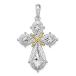 Million Charms 925 Sterling Silver Religious Charm, Polished Filigree Cross