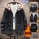  зима одежда с капюшоном . боа Denim жакет мужской обратная сторона ворсистый жакет Denim боа жакет зима толстый хлопок обратная сторона ворсистый с капюшоном . полный Zip Parker G Jean . защита от ветра 