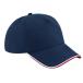 ( beach field ) Beechfield unisex Authentic 5 panel piping pi-k cap hat BC4640 ( French ne