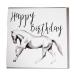 (gabru пальто ) Gubblecote лошадь Happy Birthday день рождения карта поздравительная открытка BZ3677 ( белый / черный )