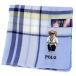  носовой платок 1 листов Polo Ralph Lauren мужской Polo Bear Bear .. хлопок голубой желтый проверка Logo вышивка мужчина джентльмен 