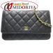 CHANEL Chanel цепочка для бумажника время отсутствует Classic matelasse AP0250 черная икра s gold черный /180839[ б/у ]