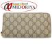 GUCCI Gucci длинный кошелек раунд застежка-молния 410102 GGs шкив m парусина бежевый /181304[ б/у ]