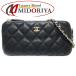 [ б/у ]CHANEL Chanel цепочка для бумажника A82527 W Zip цепь бумажник matelasse черная икра s gold черный женский /181682
