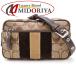 COACH Coach ремень сумка сумка "body" парусина x замша x кожа бежевый Brown женский /352738[ б/у ]