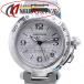 カルティエ パシャC メリディアン GMT W31029M7 グレー ユニセックス CARTIER 旧カレンダー /37680 【中古】 腕時計
