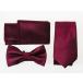  мужская мода бизнес casual галстук × бабочка галстук × pocket square комплект # wine red 