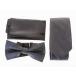  мужская мода бизнес casual галстук × бабочка галстук × pocket square комплект # чёрный земля в клетку A
