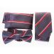 мужская мода бизнес casual галстук × бабочка галстук × pocket square комплект # красный × белый × пепел в полоску 